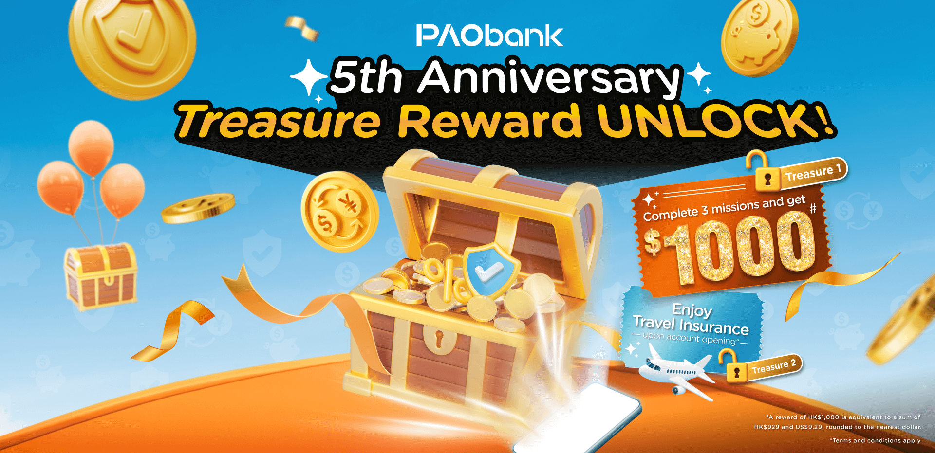 PAObank 5th Anniversary Treasure Reward UNLOCK